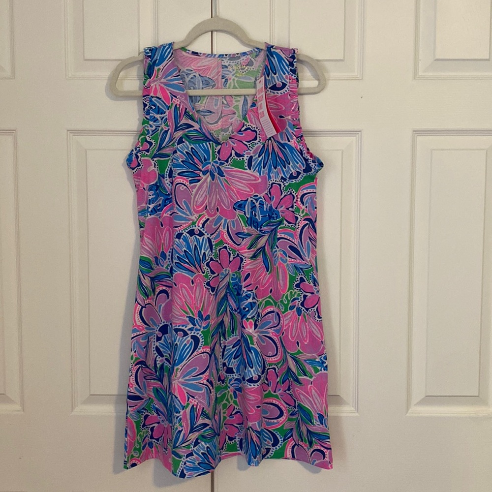 Lilly Pulitzer Aaron dress size small, Gecko Greek Tiger Sunrise print NWT